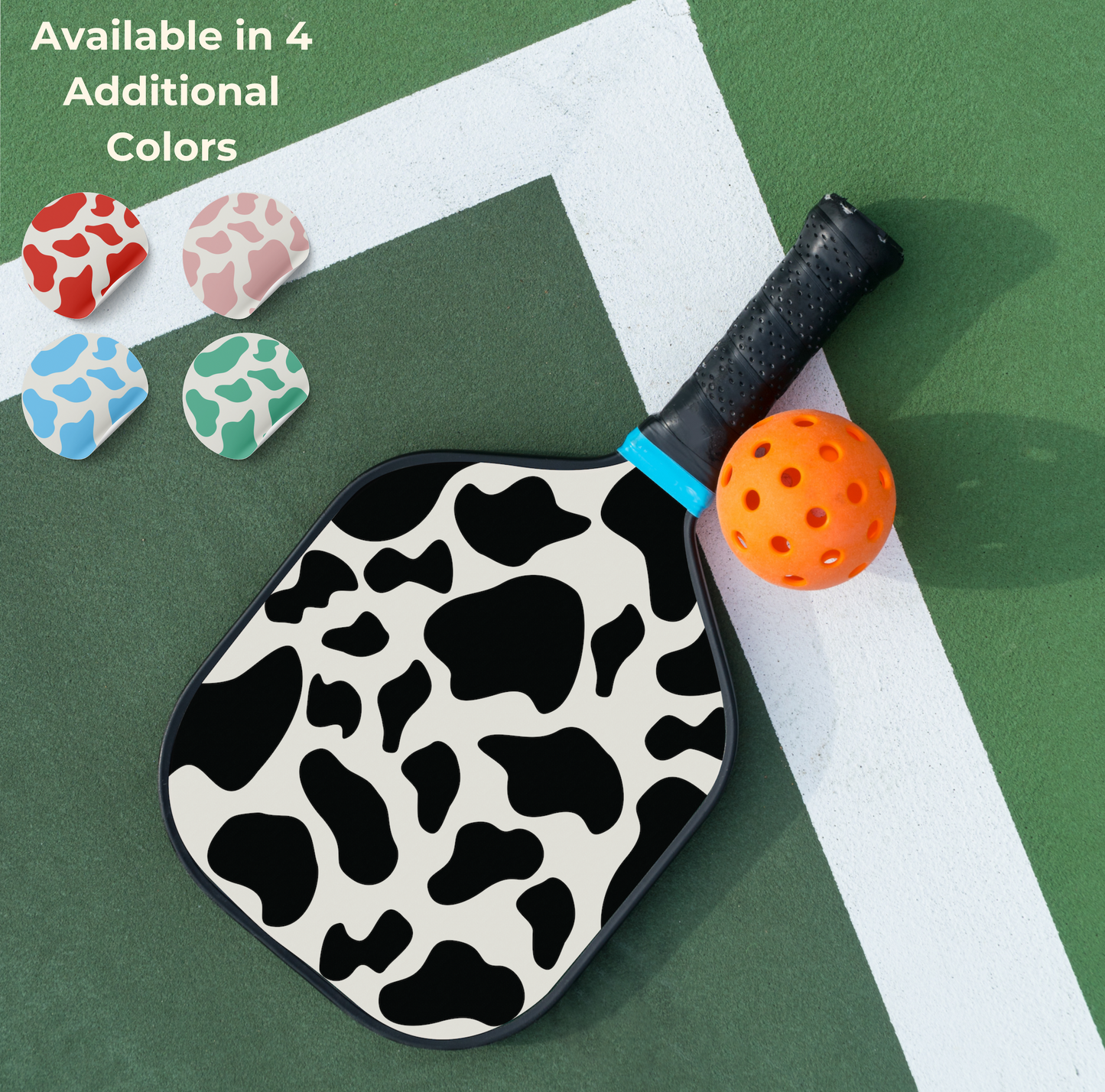 Cow Print Pickleball Paddle