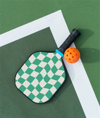 Retro Checkerboard Pickleball Paddle