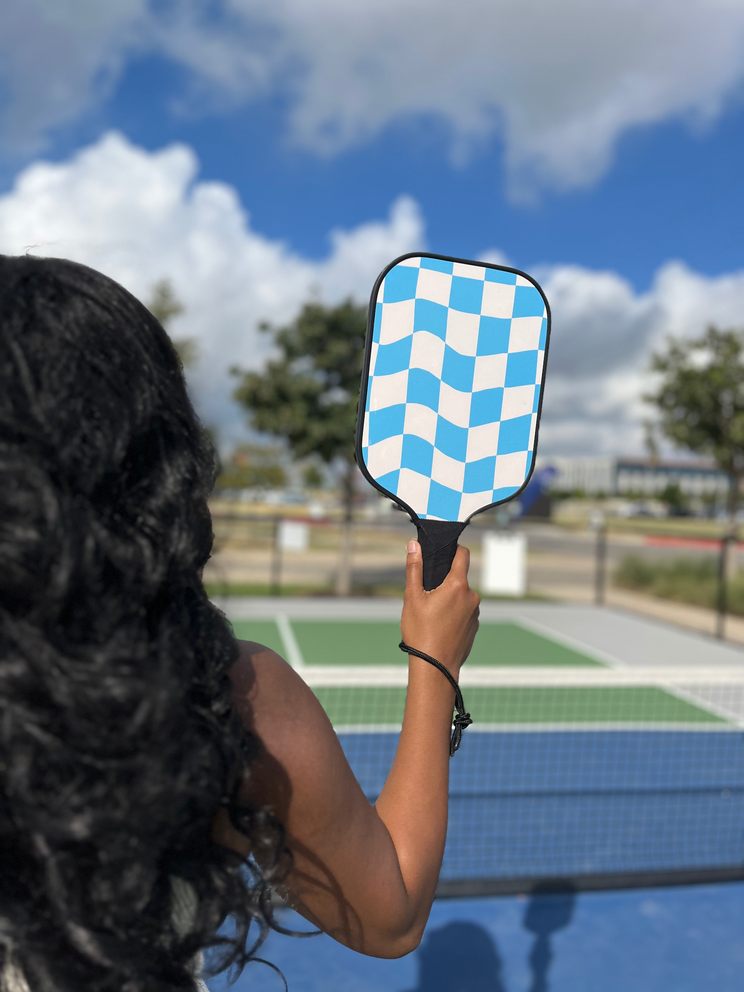 Retro Checkerboard Pickleball Paddle