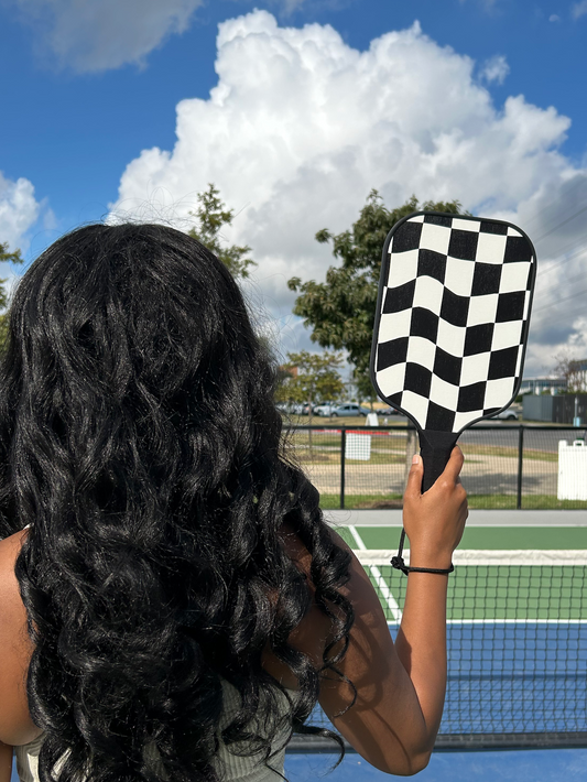 Retro Checkerboard Pickleball Paddle